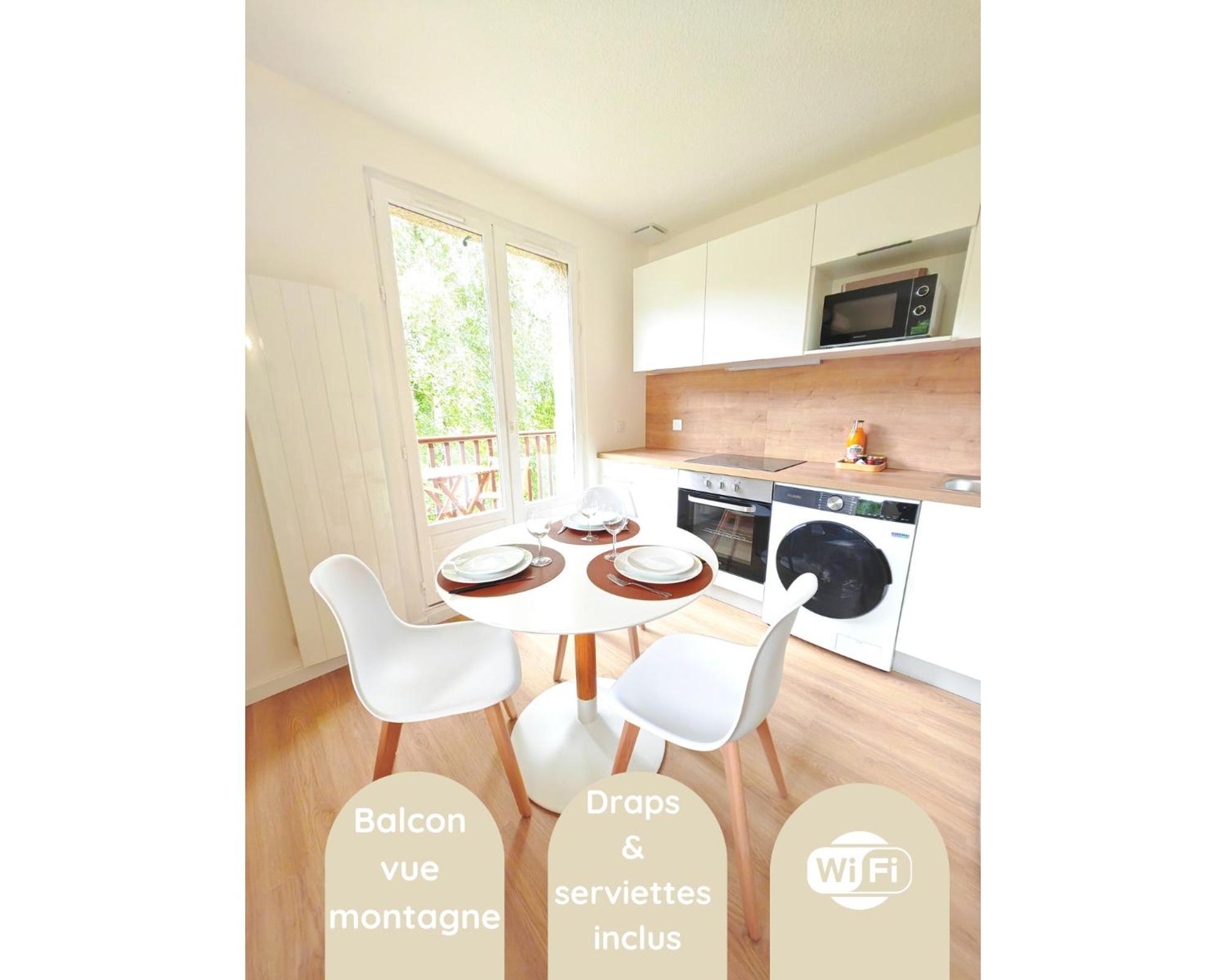 Appartement L'Ecrin Paisible - Balcon Sur Ruisseau, Vue Montagne & Parking à Bielle Extérieur photo